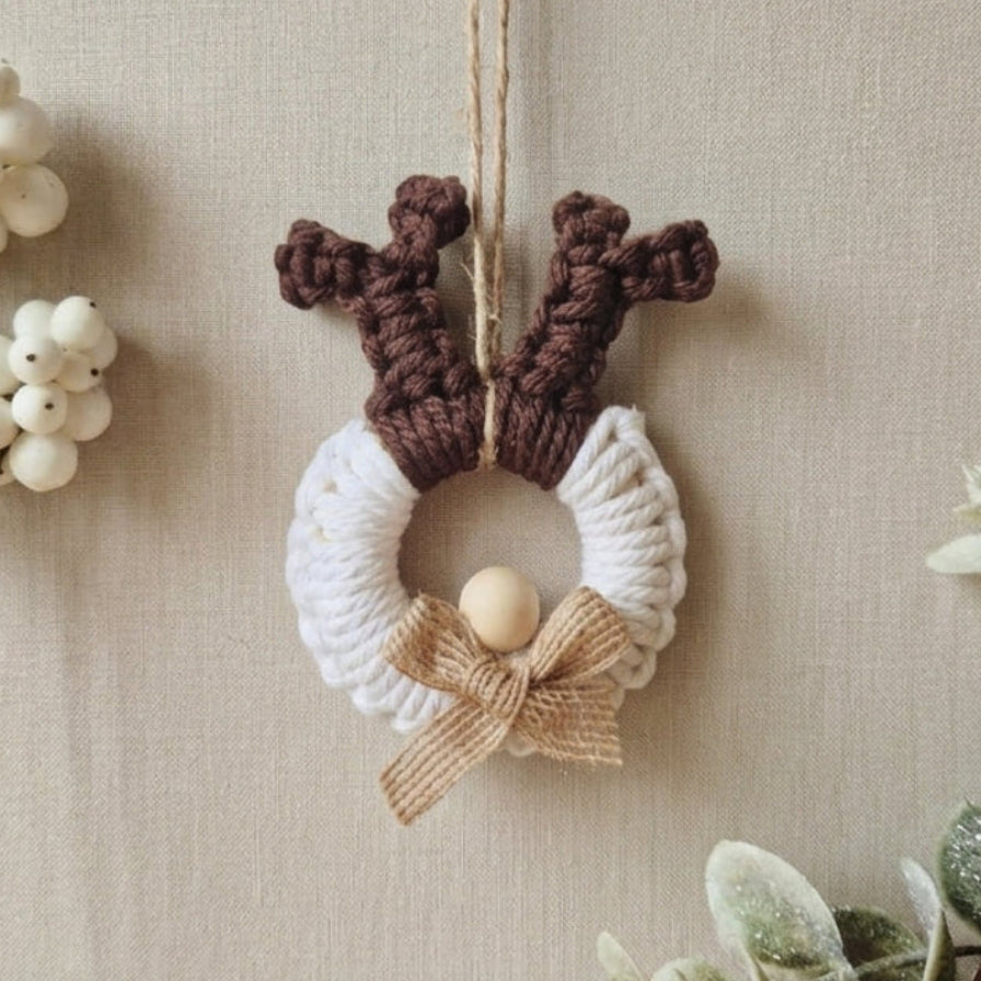 Reindeer Christmas Decoration - Brown & White