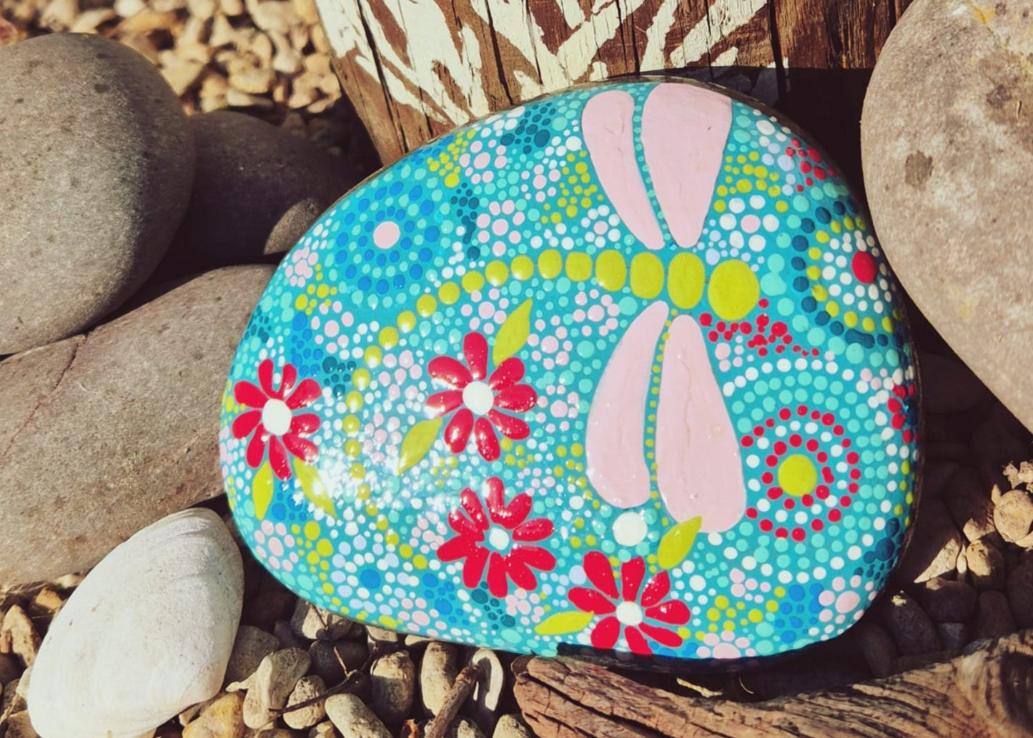 Dragonfly Mandala - Large Pebble