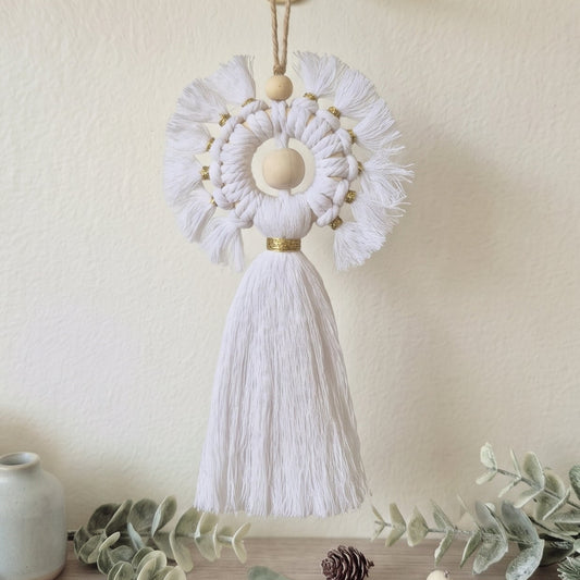 Macrame Tassel Angel - White