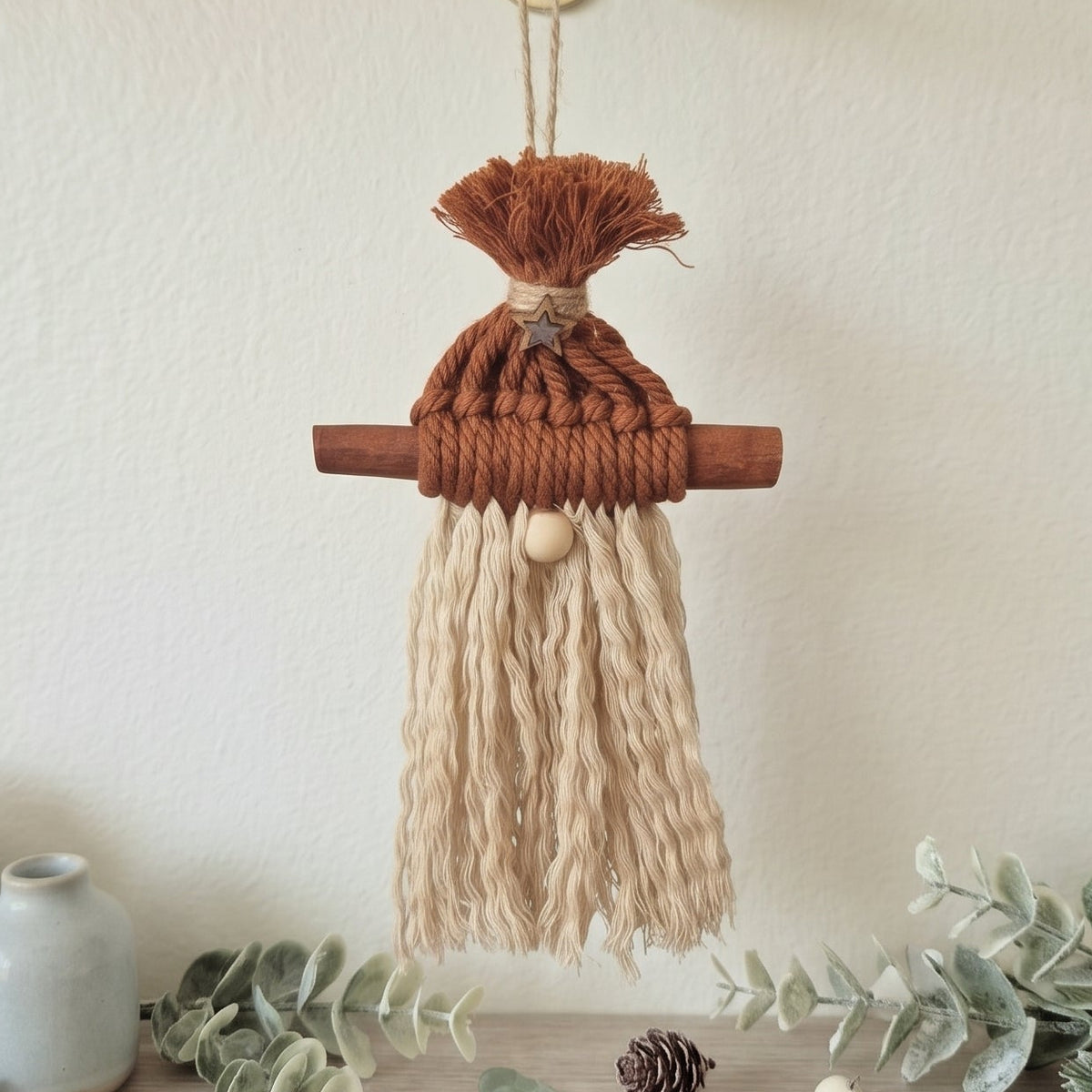 Handmade Macrame Gonk - Natural