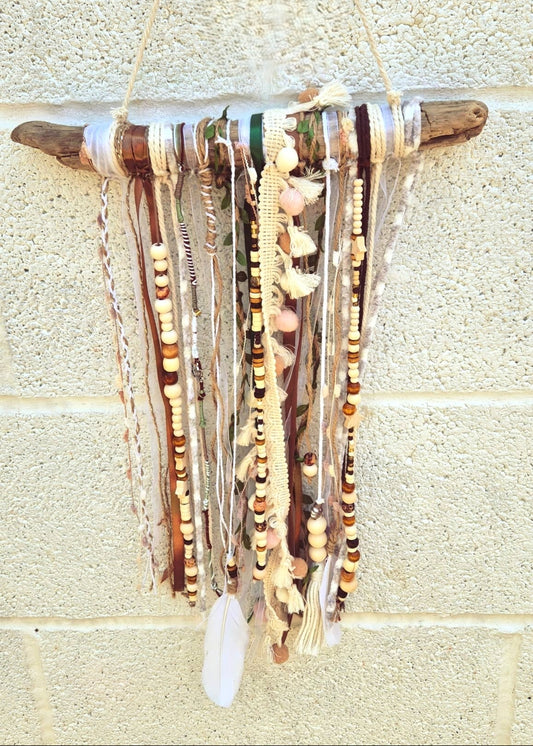Feather Boho Driftwood Wall Hanging